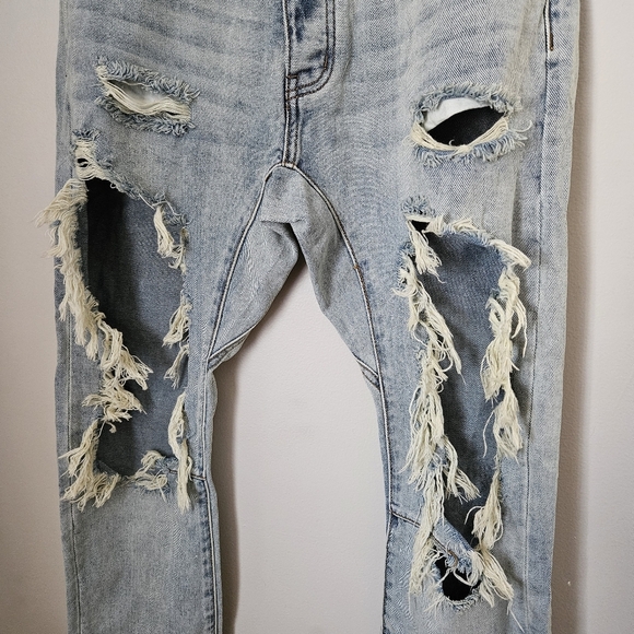 One Teaspoon Jeans Distressed Light Blue denim ripped Neutral Casual Comfy - Picture 2 of 14